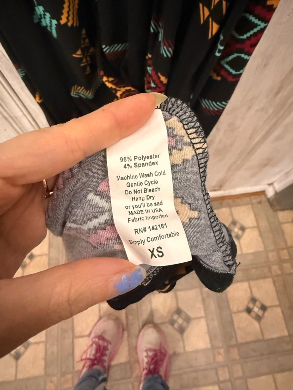 LuLaRoe XS Black Aztec Print Maxi Dress - Picture 7 of 7